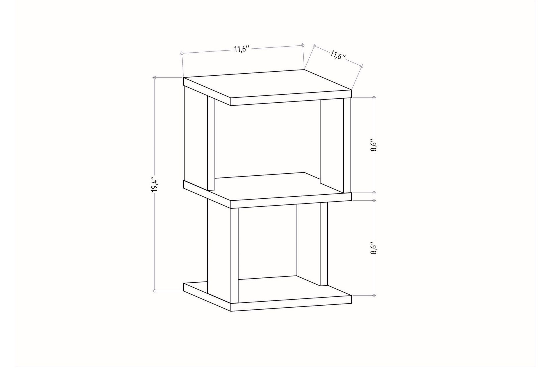 Rinorea Nattbord 29,6x49,4 cm - Antrasitt - Møbler - Bord - Avlastningsbord - Sengebord & nattbord