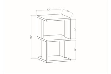 Rinorea Nattbord 29,6x49,4 cm - Antrasitt - Møbler - Bord - Avlastningsbord - Sengebord & nattbord