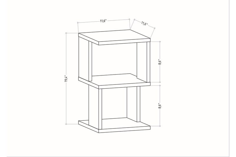 Rinorea Nattbord 29,6x49,4 cm - Antrasitt - Møbler - Bord - Avlastningsbord - Sengebord & nattbord