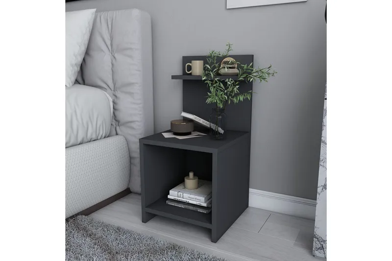 Rinorea Nattbord 35,6x72 cm - Antrasitt - Møbler - Bord - Avlastningsbord - Sengebord & nattbord