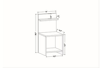 Rinorea Nattbord 35,6x72 cm - Brun - Møbler - Bord - Avlastningsbord - Sengebord & nattbord