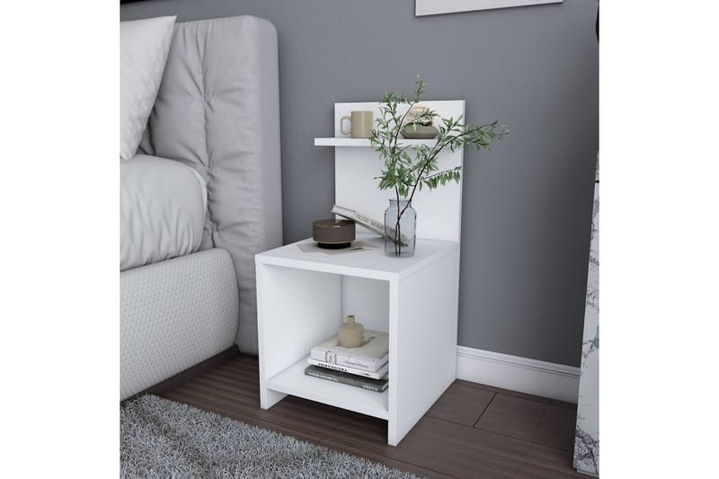 Rinorea Nattbord 35,6x72 cm - Hvit - Møbler - Bord - Avlastningsbord - Sengebord & nattbord