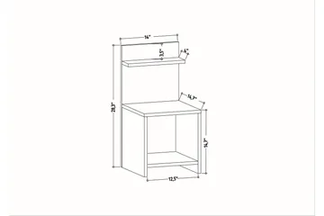 Rinorea Nattbord 35,6x72 cm - Hvit - Møbler - Bord - Avlastningsbord - Sengebord & nattbord