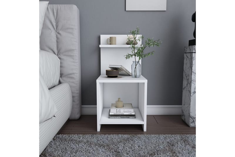 Rinorea Nattbord 35,6x72 cm - Hvit - Møbler - Bord - Avlastningsbord - Sengebord & nattbord