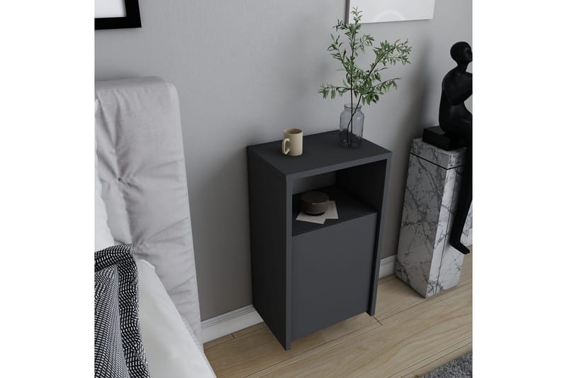 Rinorea Nattbord 36x61,4 cm - Antrasitt - Møbler - Bord - Avlastningsbord - Sengebord & nattbord