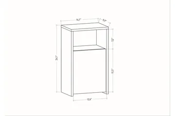 Rinorea Nattbord 36x61,4 cm - Antrasitt - Møbler - Bord - Avlastningsbord - Sengebord & nattbord