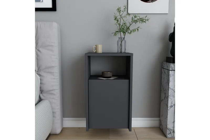 Rinorea Nattbord 36x61,4 cm - Antrasitt - Møbler - Bord - Avlastningsbord - Sengebord & nattbord