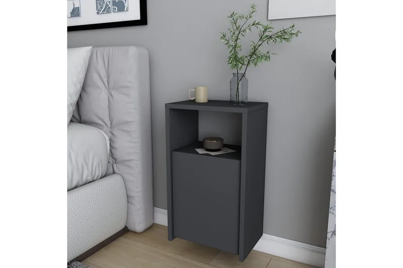 Rinorea Nattbord 36x61,4 cm - Antrasitt - Møbler - Bord - Avlastningsbord - Sengebord & nattbord