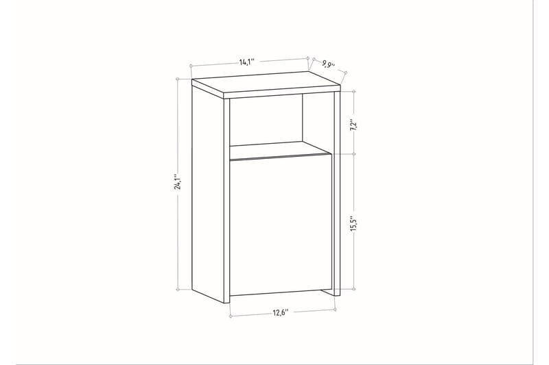 Rinorea Nattbord 36x61,4 cm - Brun - Møbler - Bord - Avlastningsbord - Sengebord & nattbord