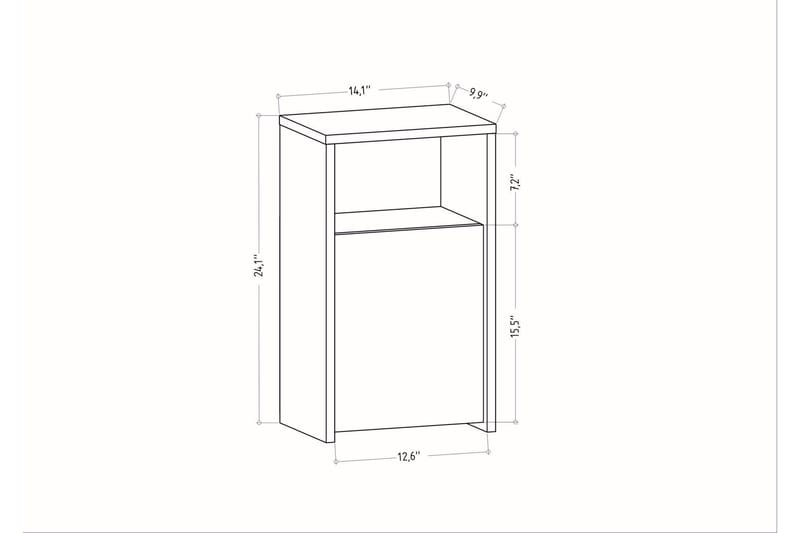 Rinorea Nattbord 36x61,4 cm - Hvit - Møbler - Bord - Avlastningsbord - Sengebord & nattbord