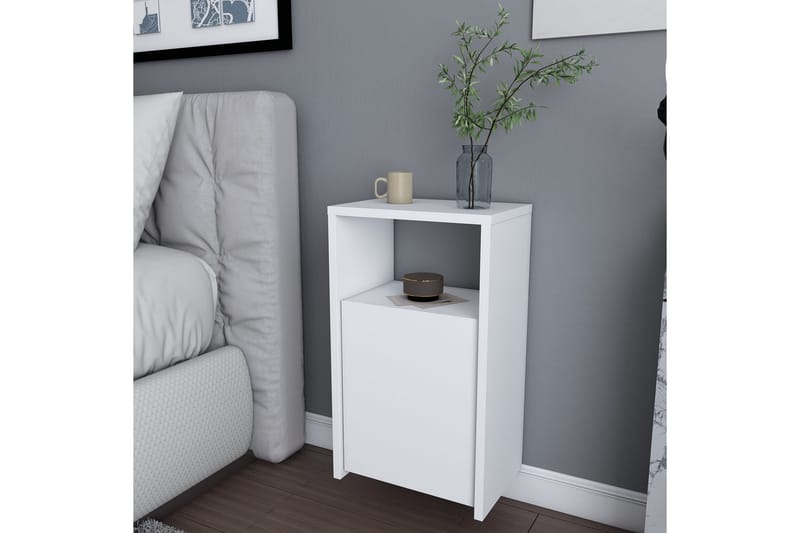 Rinorea Nattbord 36x61,4 cm - Hvit - Møbler - Bord - Avlastningsbord - Sengebord & nattbord