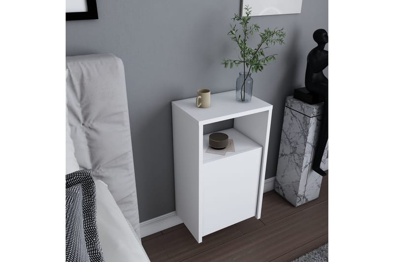 Rinorea Nattbord 36x61,4 cm - Hvit - Møbler - Bord - Avlastningsbord - Sengebord & nattbord