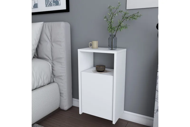 Rinorea Nattbord 36x61,4 cm - Hvit - Møbler - Bord - Avlastningsbord - Sengebord & nattbord