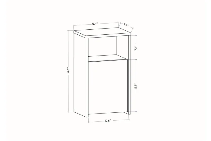 Rinorea Nattbord 36x61,4 cm - Hvit - Møbler - Bord - Avlastningsbord - Sengebord & nattbord