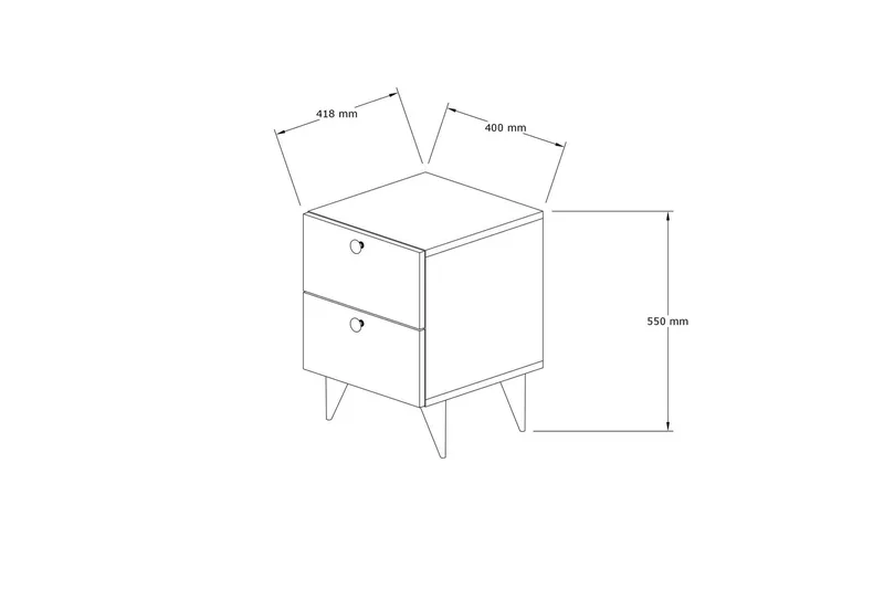 Rinorea Nattbord 40x55 cm - Hvit - Møbler - Bord - Avlastningsbord - Sengebord & nattbord