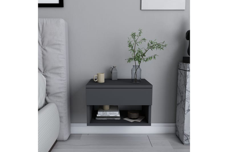 Rinorea Nattbord 44,6x31,9 cm - Antrasitt - Møbler - Bord - Avlastningsbord - Sengebord & nattbord