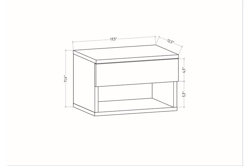 Rinorea Nattbord 44,6x31,9 cm - Antrasitt - Møbler - Bord - Avlastningsbord - Sengebord & nattbord