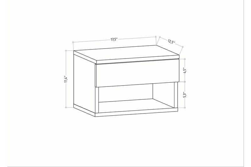 Rinorea Nattbord 44,6x31,9 cm - Antrasitt - Sengebord & nattbord