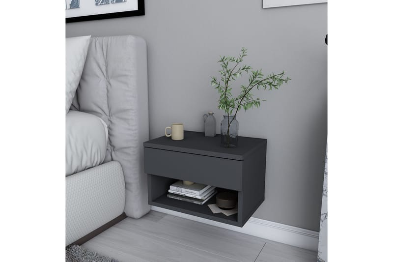 Rinorea Nattbord 44,6x31,9 cm - Antrasitt - Møbler - Bord - Avlastningsbord - Sengebord & nattbord