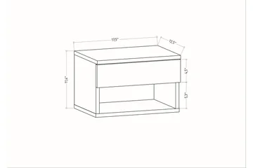 Rinorea Nattbord 44,6x31,9 cm - Brun - Møbler - Bord - Avlastningsbord - Sengebord & nattbord