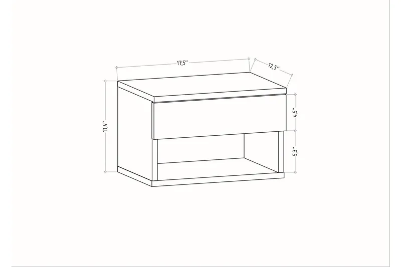 Rinorea Nattbord 44,6x31,9 cm - Brun - Møbler - Bord - Avlastningsbord - Sengebord & nattbord