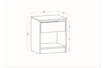 Rinorea Nattbord 44,6x52,8 cm - Antrasitt - Møbler - Bord - Avlastningsbord - Sengebord & nattbord