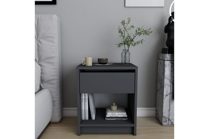 Rinorea Nattbord 44,6x52,8 cm - Antrasitt - Møbler - Bord - Avlastningsbord - Sengebord & nattbord
