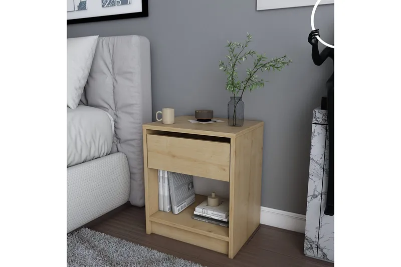 Rinorea Nattbord 44,6x52,8 cm - Brun - Møbler - Bord - Avlastningsbord - Sengebord & nattbord