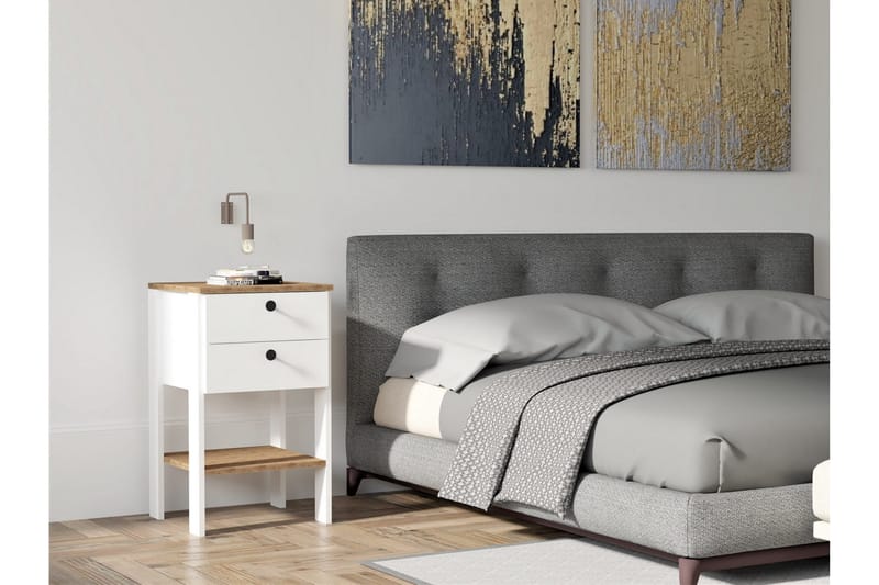 Rinorea Nattbord 44x75 cm - Hvit - Møbler - Bord - Avlastningsbord - Sengebord & nattbord