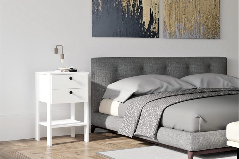 Rinorea Nattbord 44x75 cm - Hvit - Møbler - Bord - Avlastningsbord - Sengebord & nattbord