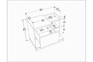 Rinorea Nattbord 72x60 cm - Hvit - Møbler - Bord - Avlastningsbord - Sengebord & nattbord