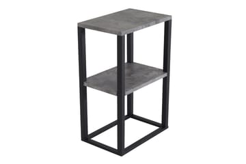 Rise Smalt Nattbord 45 cm med Oppbevaring i Tre med Metallstativ - Betonggrå - Møbler - Bord - Avlastningsbord - Sengebord & nattbord