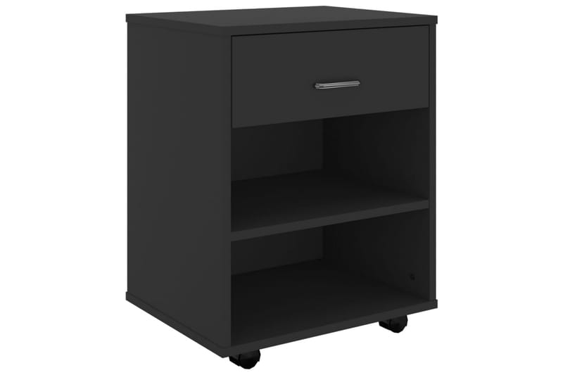 Rulleskap svart 46x36x59 cm sponplate - Svart - Møbler - Bord - Avlastningsbord - Sengebord & nattbord