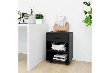Rulleskap svart 46x36x59 cm sponplate - Svart - Møbler - Bord - Avlastningsbord - Sengebord & nattbord