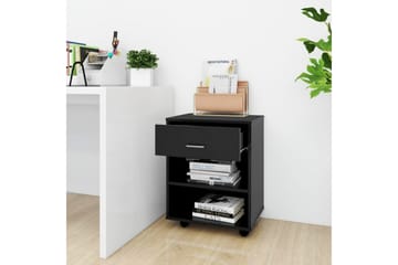 Rulleskap svart 46x36x59 cm sponplate - Svart - Møbler - Bord - Avlastningsbord - Sengebord & nattbord