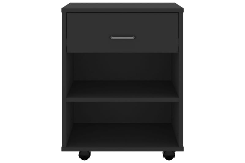 Rulleskap svart 46x36x59 cm sponplate - Svart - Møbler - Bord - Avlastningsbord - Sengebord & nattbord