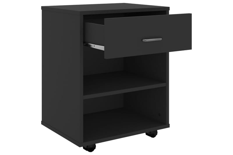 Rulleskap svart 46x36x59 cm sponplate - Svart - Møbler - Bord - Avlastningsbord - Sengebord & nattbord