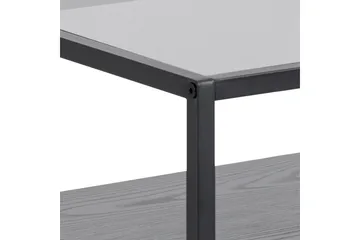 Sakila Nattbord 35 cm i Glass med Valnøttutseende, Oppbevaring med Skuff - Svart - Møbler - Bord - Avlastningsbord - Sengebord & nattbord
