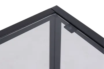 Sakila Nattbord 35 cm i Glass med Valnøttutseende, Oppbevaring med Skuff - Svart - Møbler - Bord - Avlastningsbord - Sengebord & nattbord