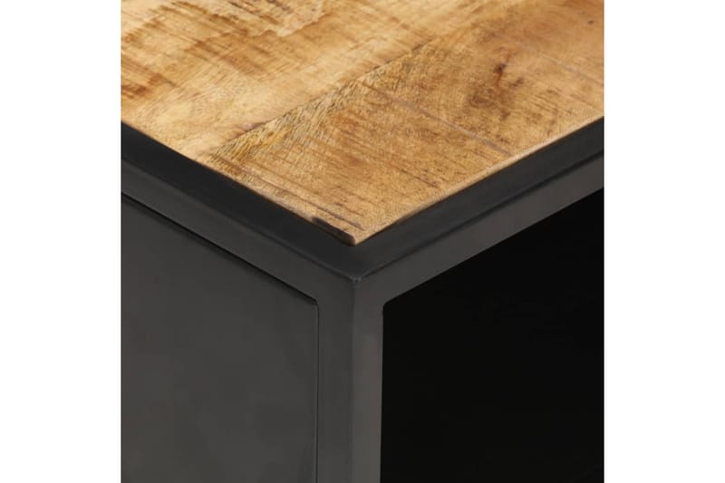 Salongbord med utskåret dør 90x55x36 cm grovt mangotre - Møbler - Bord - Avlastningsbord - Sengebord & nattbord