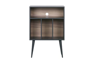 Seamas Nattbord 60 cm med Oppbevaring Hyller - Valnøtt/Svart - Møbler - Bord - Avlastningsbord - Sengebord & nattbord