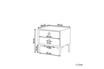 Sezanne Nattbord 44 cm - Konstlær/Svart - Møbler - Bord - Avlastningsbord - Sengebord & nattbord