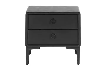 Sezanne Nattbord 44 cm - Konstlær/Svart - Møbler - Bord - Avlastningsbord - Sengebord & nattbord