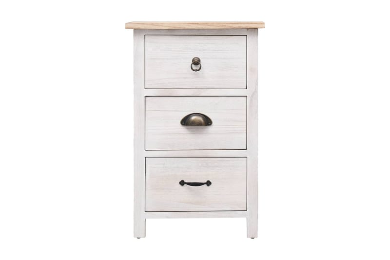 Sideskap 35x25x57 cm keisertre - Hvit - Møbler - Bord - Avlastningsbord - Sengebord & nattbord