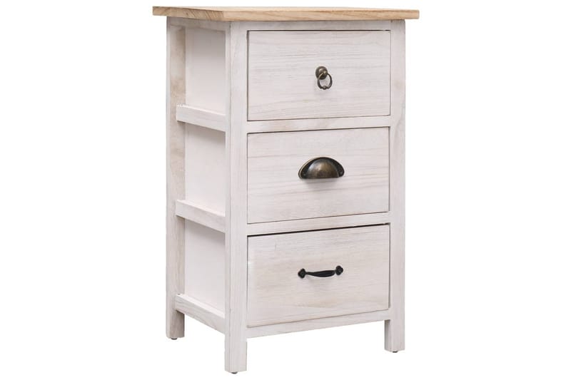 Sideskap 35x25x57 cm keisertre - Hvit - Møbler - Bord - Avlastningsbord - Sengebord & nattbord