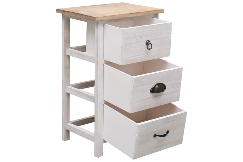 Sideskap 35x25x57 cm keisertre - Hvit - Møbler - Bord - Avlastningsbord - Sengebord & nattbord
