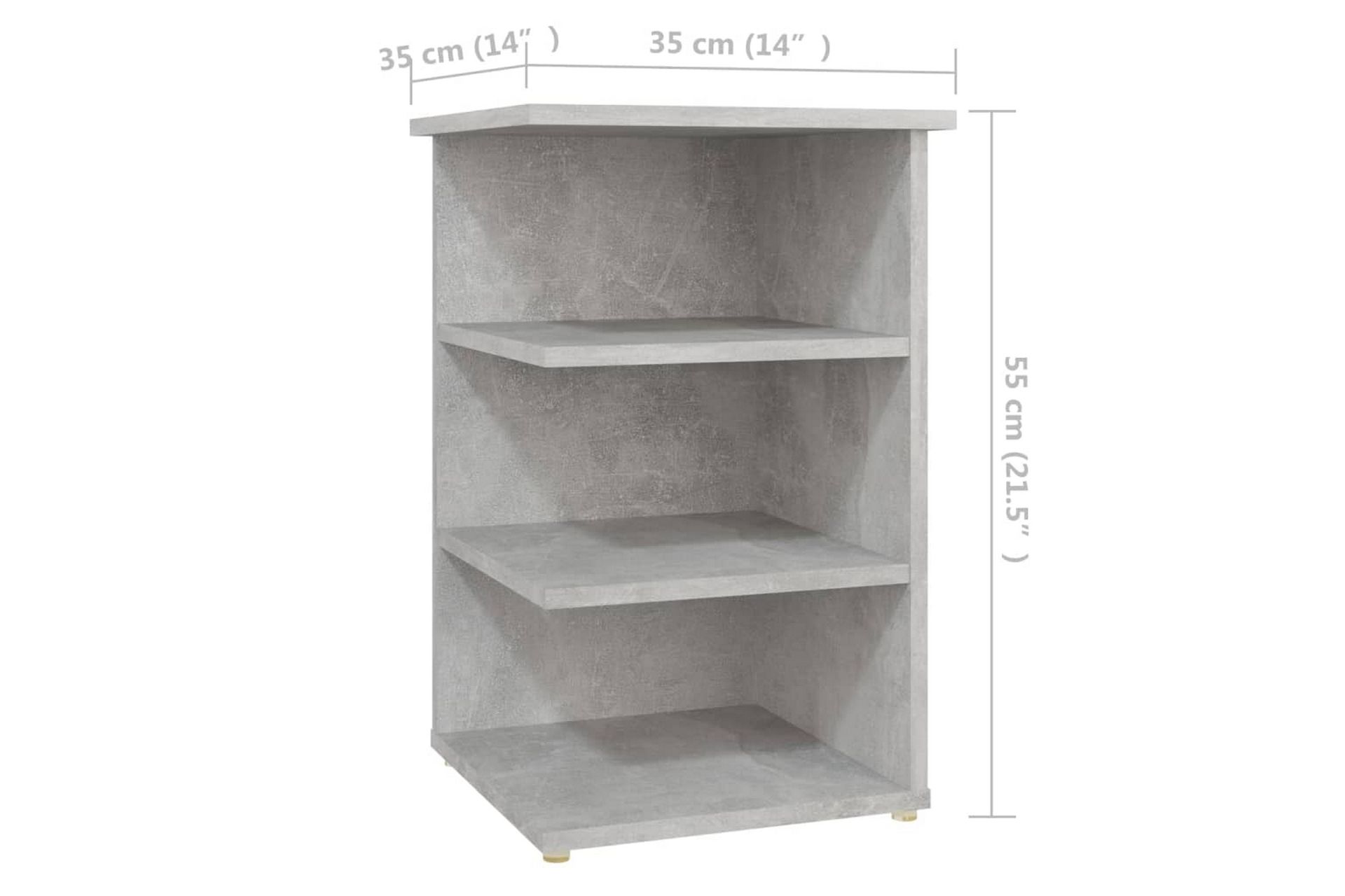 Sideskap betonggrå 35x35x55 cm sponplate - Grå - Møbler - Bord - Avlastningsbord - Sengebord & nattbord