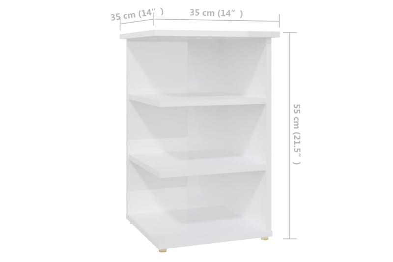 Sideskap høyglans hvit 35x35x55 cm sponplate - Hvit - Møbler - Bord - Avlastningsbord - Sengebord & nattbord