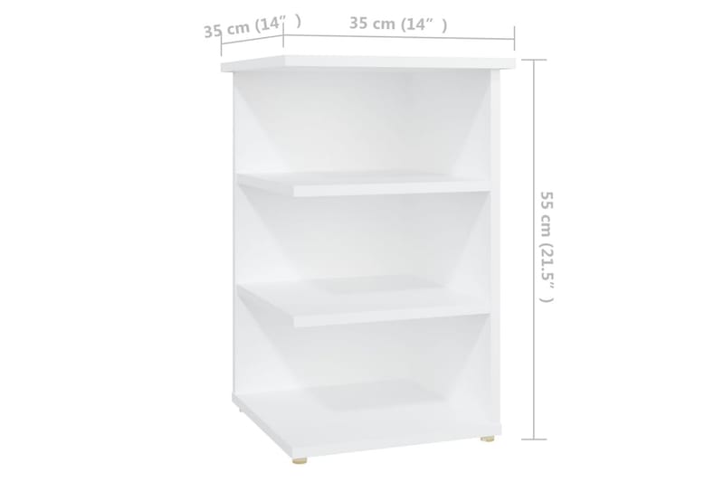 Sideskap hvit 35x35x55 cm sponplate - Hvit - Sengebord & nattbord