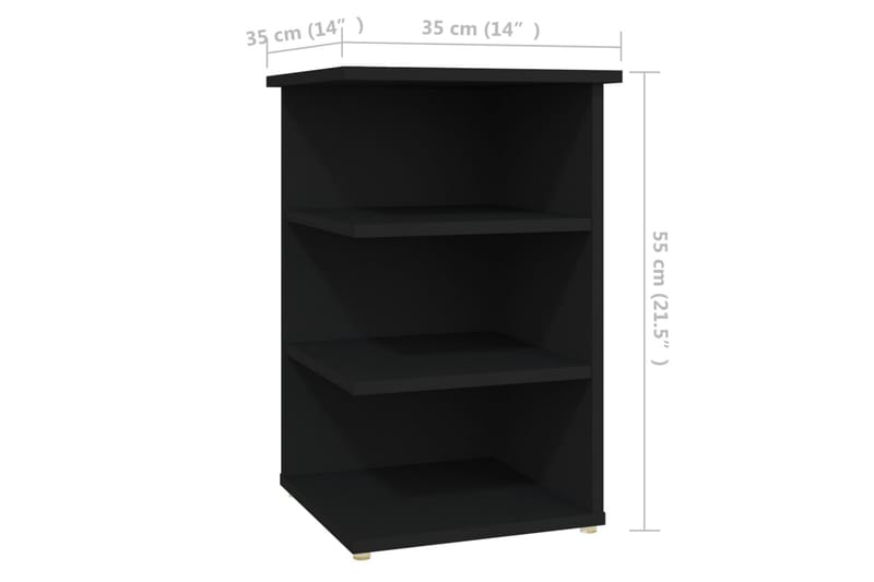 Sideskap svart 35x35x55 cm sponplate - Svart - Møbler - Bord - Avlastningsbord - Sengebord & nattbord